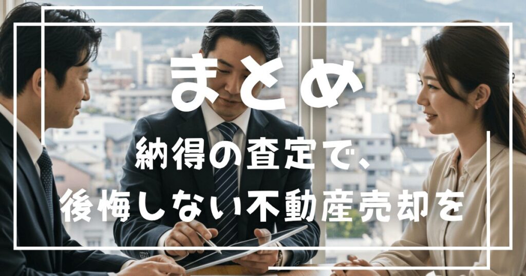 まとめ｜納得の査定で、後悔しない不動産売却を