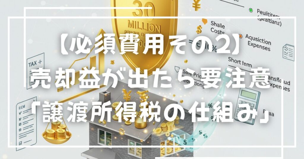 【必須費用その2】売却益が出たら要注意「譲渡所得税の仕組み」