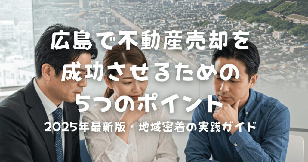 広島で不動産売却を成功させるための5つのポイント｜2025年最新版・地域密着の実践ガイド