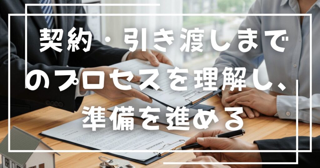 契約・引き渡しまでのプロセスを理解し、準備を進める