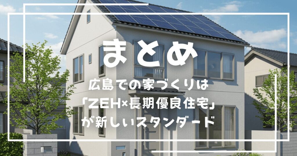 まとめ｜広島での家づくりは「ZEH×長期優良住宅」が新しいスタンダード
