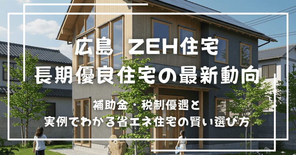 広島 ZEH住宅・長期優良住宅の最新動向｜補助金・税制優遇と実例でわかる省エネ住宅の賢い選び方